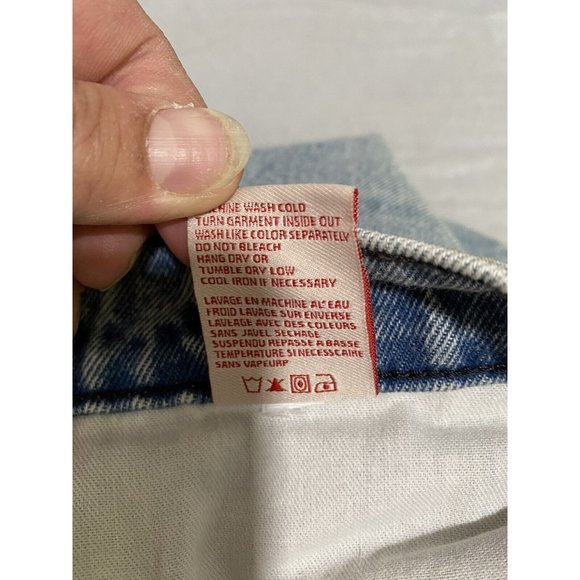 Revice Straight Jeans Womens High Rise Button Fly Butt Rip Distressed Denim 30 - Picture 8 of 13